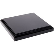 Plymor Black Acrylic Square Display Base with Ogee Edge, 4.5" W x 4.5" D x 0.75" H