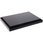 Plymor Black Acrylic Rectangular Display Base with Ogee Edge, 6.625" W x 4.625" D x 0.75" H