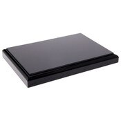 Plymor Black Acrylic Rectangular Display Base with Ogee Edge, 6.625" W x 4.625" D x 0.75" H