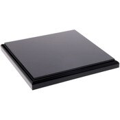 Plymor Black Acrylic Square Display Base with Ogee Edge, 6.5" W x 6.5" D x 0.75" H