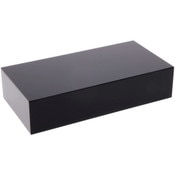 Plymor Black Polished Acrylic Rectangular Display Block, 1" H x 2" W x 4" D