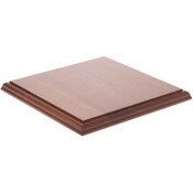 Plymor Solid Walnut Square Wood Display Base with Ogee Edge, 9.875" W x 9.875" D x 0.75" H