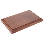 Plymor Solid Walnut Rectangular Wood Display Base with Ogee Edge, 8.875" W x 5.875" D x 0.75" H