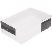 Plymor Clear Polished Acrylic Rectangular Display Block, 2" H x 6" W x 4" D