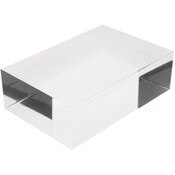 Plymor Clear Polished Acrylic Rectangular Display Block, 2" H x 6" W x 4" D