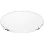 Plymor Clear Acrylic Round Standard-Edge Display Base, 6" W x 6" D x 0.375" H