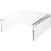 Plymor Clear Acrylic Short Square Display Riser, 4" H x 10" W x 10" D (3/8" thick)