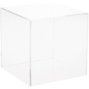 Plymor Clear Acrylic Display Case with No Base, 5" x 5" x 5"
