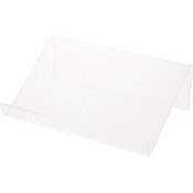 Plymor Clear Acrylic Slightly Elevated Book Display Stand with 1" Ledge, 9" W x 6" D x 3" H