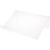 Plymor Clear Acrylic Slightly Elevated Book Display Stand with 1.75" Ledge, 15" W x 10" D x 5" H