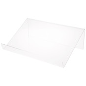 Plymor Clear Acrylic Slightly Elevated Book Display Stand with 1.75" Ledge, 15" W x 10" D x 5" H