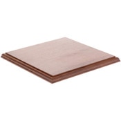 Plymor Solid Walnut Square Wood Display Base with Ogee Edge, 11.625" W x 11.625" D x 0.75" H