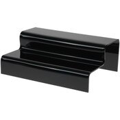 Plymor Black Acrylic 2-Step Solid Back Display Stairs, 3.125" H x 9" W x 6.25" D