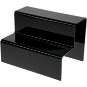 Plymor Black Acrylic 2-Step Solid Back Display Stairs, 6.125" H x 9" W x 6.25" D