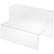 Plymor Clear Acrylic 2-Step Solid Back Display Stairs, 6.125" H x 9" W x 6.25" D
