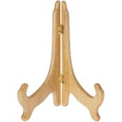 Bard's Hinged Medium Wood Plate Stand, 9" H x 7.25" W x 5" D (For 9" - 10.5" Plates)