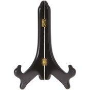 Bard's Hinged Black MDF Wood Plate Stand, 9" H x 7.25" W x 5" D (For 9" - 10.5" Plates)