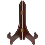 Bard's Hinged Walnut MDF Wood Plate Stand, 9" H x 7.25" W x 5" D (For 9" - 10.5" Plates)