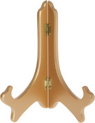 Bard's Hinged Gold-toned MDF Wood Plate Stand, 8" H x 7" W x 4.75" D (For 8" - 10" Plates)