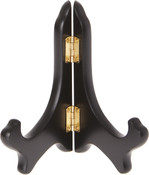 Bard's Hinged Black MDF Wood Plate Stand, 5" H x 5.75" W x 3.75" D (For 5" - 7.5" Plates)