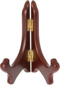 Bard's Hinged Walnut MDF Wood Plate Stand, 5" H x 5.75" W x 3.75" D (For 5" - 7.5" Plates)