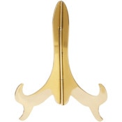 Bard's Hinged Brass Plate Stand, 7" H x 6" W x 4.25" D (For 7" - 9" Plates)