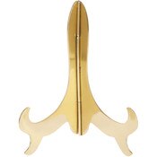 Bard's Hinged Brass Plate Stand, 7" H x 6" W x 4.25" D (For 7" - 9" Plates)