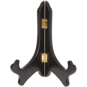 Bard's Hinged Black MDF Wood Plate Stand, 7" H x 6" W x 4.25" D (7" - 9" Plates)