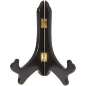 Bard's Hinged Black MDF Wood Plate Stand, 7" H x 6" W x 4.25" D (7" - 9" Plates)