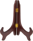 Bard's Hinged Dark Wood Plate Stand, 7" H x 6" W x 4.25" D (For 7" - 8.5" Plates)