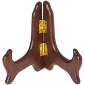 Bard's Hinged Medium Wood Plate Stand, 4" H x 5" W x 3" D (For 3.5" - 5" Plates)