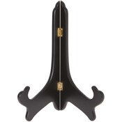 Bard's Hinged Black MDF Wood Plate Stand, 11" H x 8.5" W x 6" D (For 10" - 14" Plates)