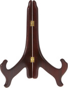 Bard's Hinged Dark Wood Plate Stand, 11" H x 8.5" W x 6" D (For 10" - 14" Plates)
