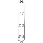 Bard's Black Wrought Iron Wall Mountable Vertical Plate Hanger for 3 Plates, 39" H x 6" W x 2" D (For 8.5"-10" Plates)
