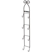 Bard's Black Wrought Iron Wall Mountable Vertical Hanger for 4 Saucers, 20" H x 2.75" W x 1.25" D (For 3"- 4.625" Saucers)