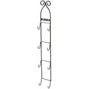 Bard's Black Wrought Iron Wall Mountable Vertical Hanger for 4 Saucers, 20" H x 2.75" W x 1.25" D (For 3"- 4.625" Saucers)