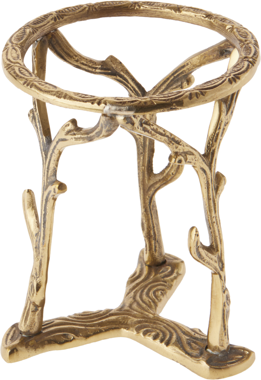 Bard's Brass-toned Egg Stand/Holder, Twig Branch Leg, 3" Diameter