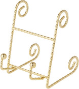 Twisted Gold-toned Wire Easel, 4.5" H x 3.5" W x 4.25" D