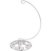 Bard's Ornate Silver Ornament Stand, Medium, 8.25" H x 4" W x 4" D