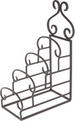 Wrought Iron 4 Plate Table Stand, 14" H x 5.25" W x 9" D