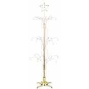 Bard's Gold-toned 60 Arm 3 Tier Rotating Ornament Display Tree, 60" H