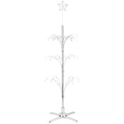 Bard's Silver 90 Arm 3 Tier Rotating Ornament Display Tree, 75" H