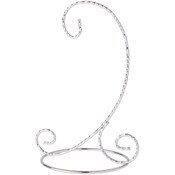 Bard's Twisted Silver Ornament Stand, Small, 7" H x 5.125" W x 5.125" D