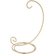 Bard's Scroll Gold-toned Ornament Stand, Medium, 9" H x 5" W x 5" D