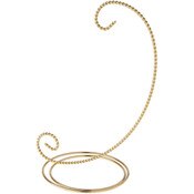 Bard's Scroll Gold-toned Ornament Stand, Medium, 9" H x 5" W x 5" D