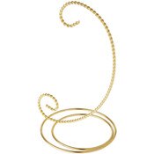 Bard's Scroll Gold-toned Ornament Stand, Small, 7.5" H x 4.5" W x 4.5" D