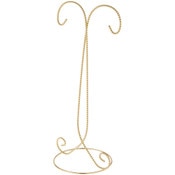 Bard's Twisted 2 Tier Gold-toned Ornament Stand, 14" H x 6.5" W x 5.25" D