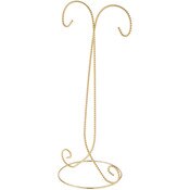 Bard's Twisted 2 Tier Gold-toned Ornament Stand, 14" H x 6.5" W x 5.25" D