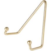 Bard's Shiny Gold-toned Wall Mountable Plate Hanger, 4.25" H x 3.75" W x 2" D (For Plates 5" - 8")