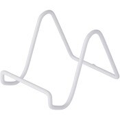 Bard's Vinyl Covered White Wire Easel Stand, 3" H x 3" W x 4.5" D